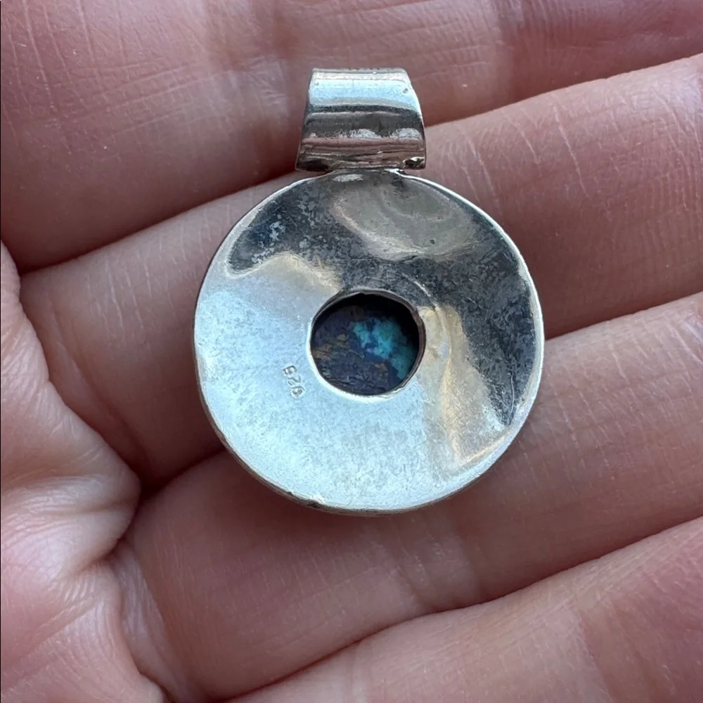 Sterling Turquoise and Amethyst‎ Pendant